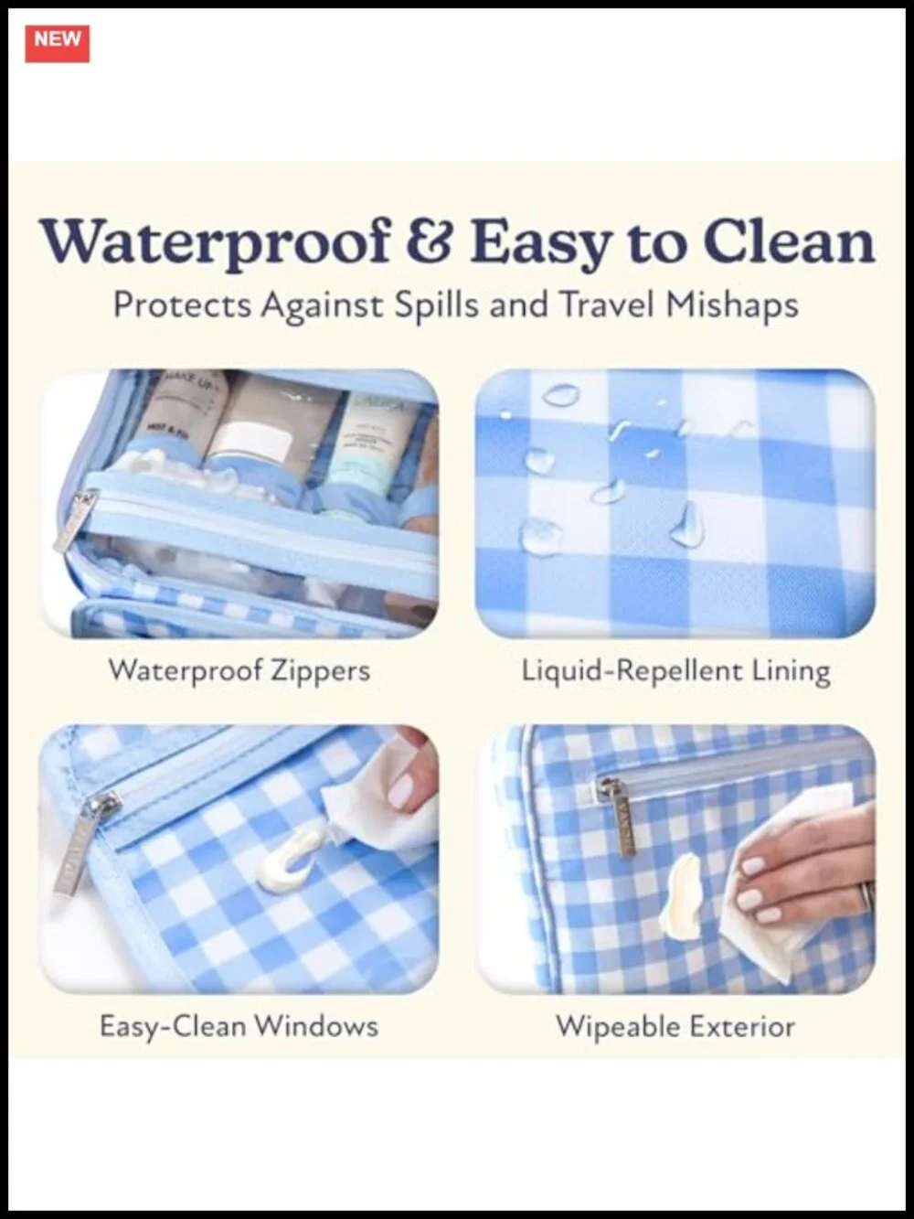 Waterproof Hanging Toiletry Bag TSA Approved Travel Makeup Organizer Cosmetic